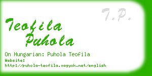 teofila puhola business card